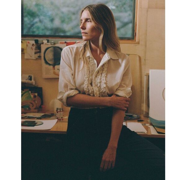 Nili Lotan Nathael Shirt Tunic Top Buttondown Ruffle Cotton Ivory XS NEW 283654 - Picture 2 of 11